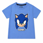 Sky blue and light olive summer Sonic coord set for boys, featuring comfortable fabric and stylish design for ages 1 to 12.