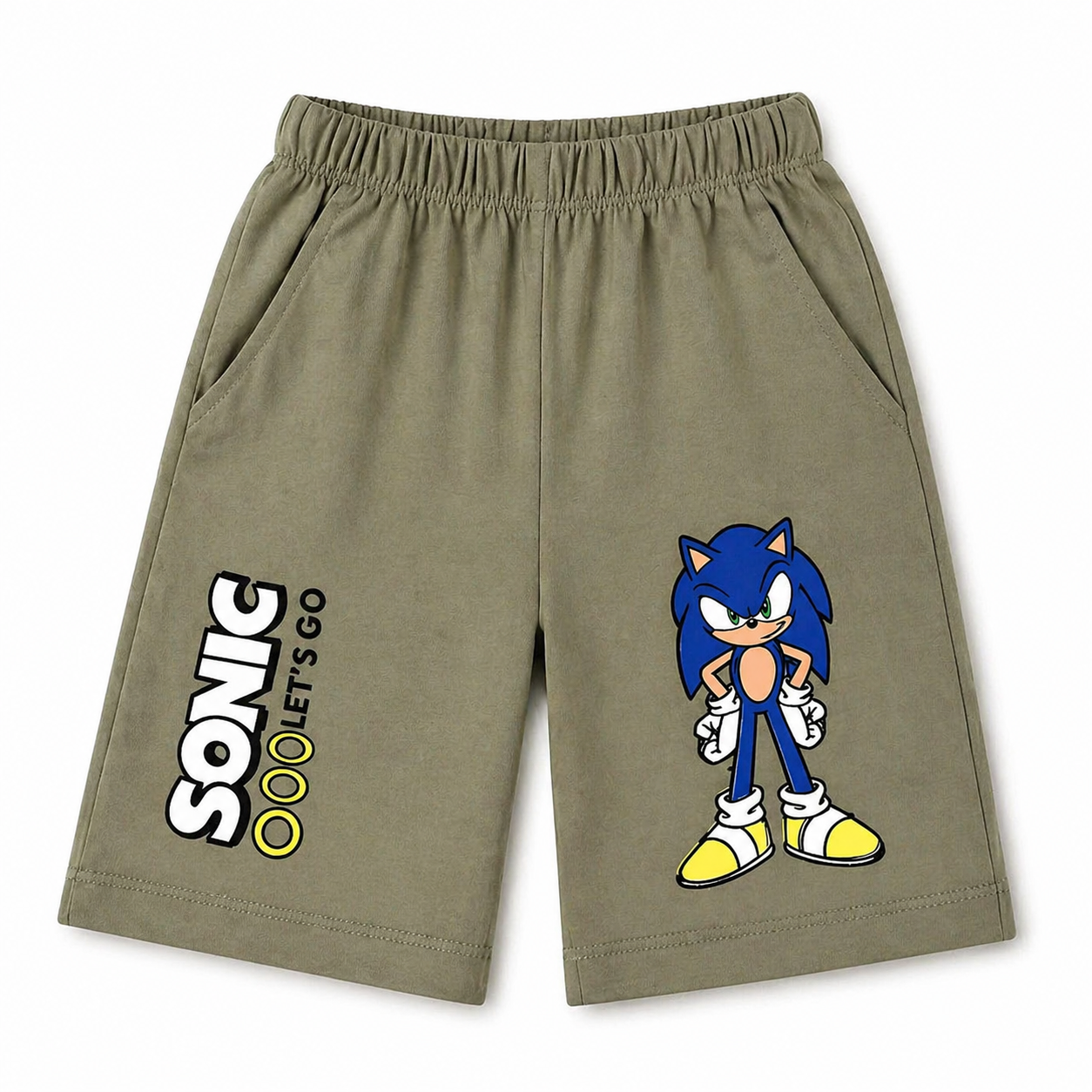 Sky Blue & Light Olive Sonic Coord Set for Boys (1–12 Years)