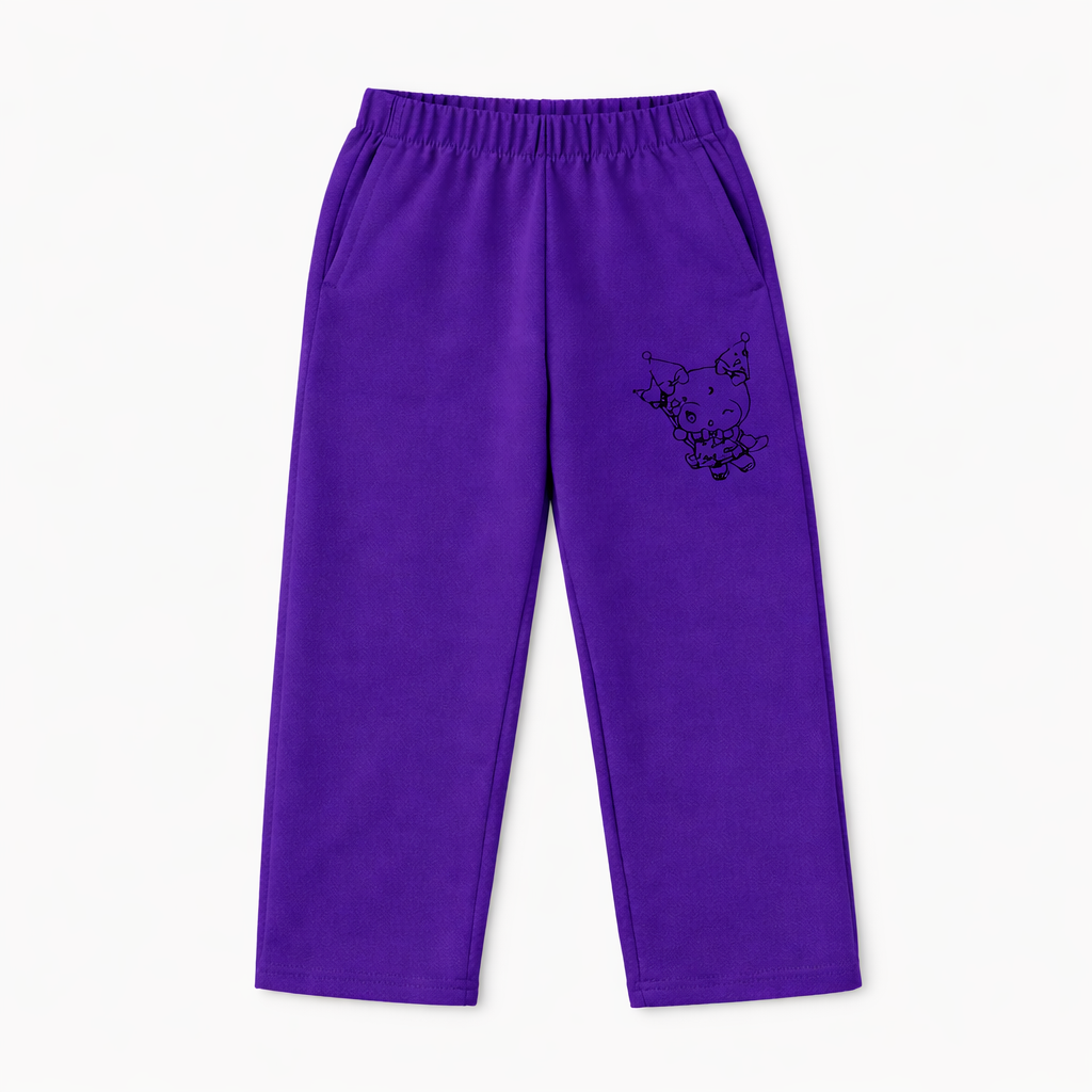 Purple cute cat print summer coord set for women, made of soft jersey cotton, featuring a two-piece design by Lil' Cubs.
