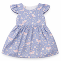 Light blue floral girls' frock in imported cotton by lilcubspk, designed for ages 2 to 6 years, featuring a charming pattern.