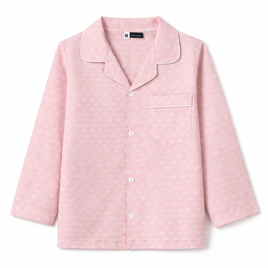 Boys Cotton Night Suit - Light Pink, Sign Pattern (1-4 Years)