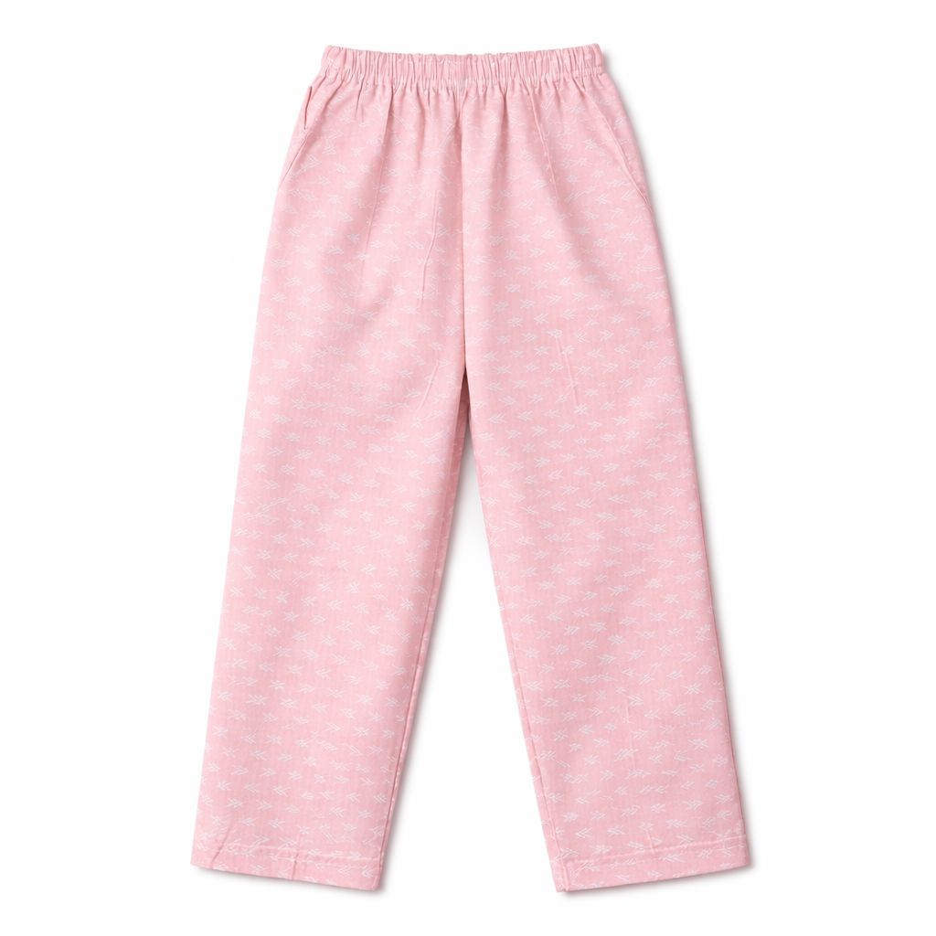 Boys Cotton Night Suit - Light Pink, Sign Pattern (1-4 Years)