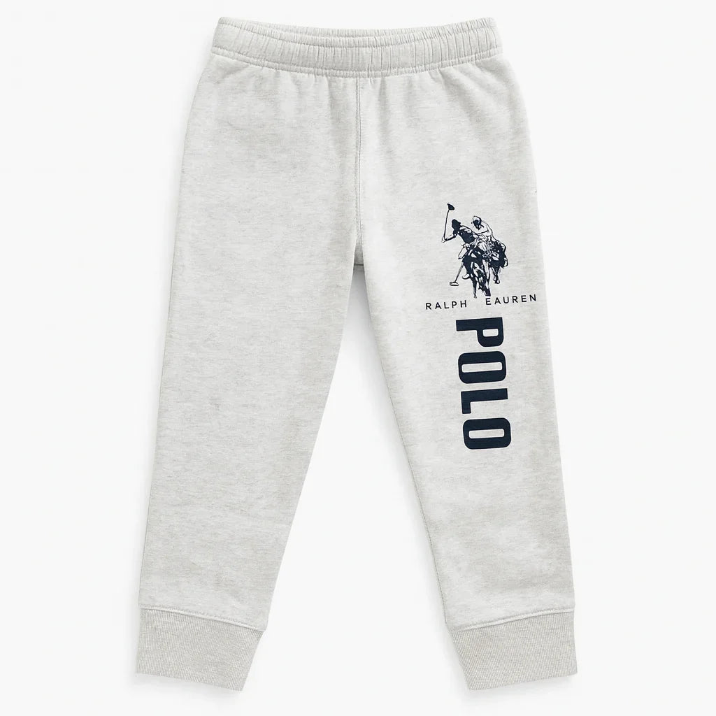 Pack of 5 kids fleece trouser pants for ages 6 to 12 by Lil Cubs, showing comfortable, soft fabric in various colors.