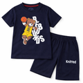 Basketball Bear Navy Blue Summer Coord Set (2-Piece) - Lil' Cubs