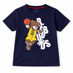 Basketball Bear Navy Blue Summer Coord Set (2-Piece) - Lil' Cubs