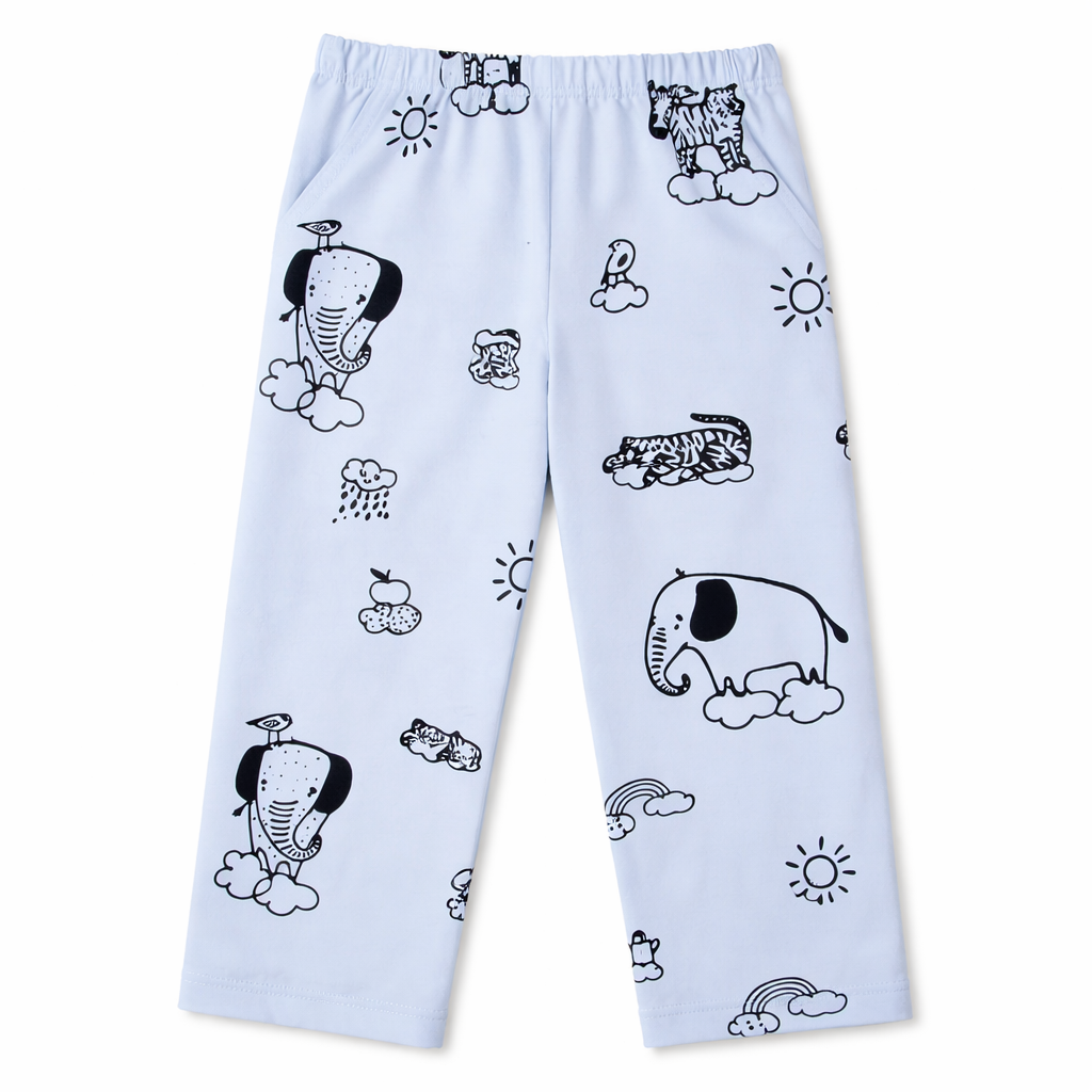 Animals Light Blue Summer Coord Set (2-Piece)