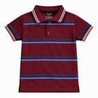 Maroon Polo with MultiColor Striped T-Shirt - Lil' Cubs