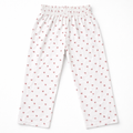 Girls white cherry cotton pajamas trousers by lilcubspk featuring comfortable, soft fabric and a cute cherry print design.