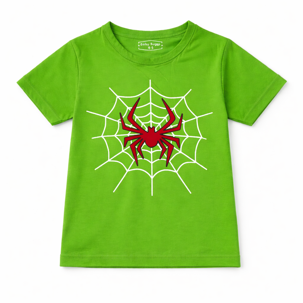 Parrot Green Spiderweb Summer Coord Set (2-Piece)