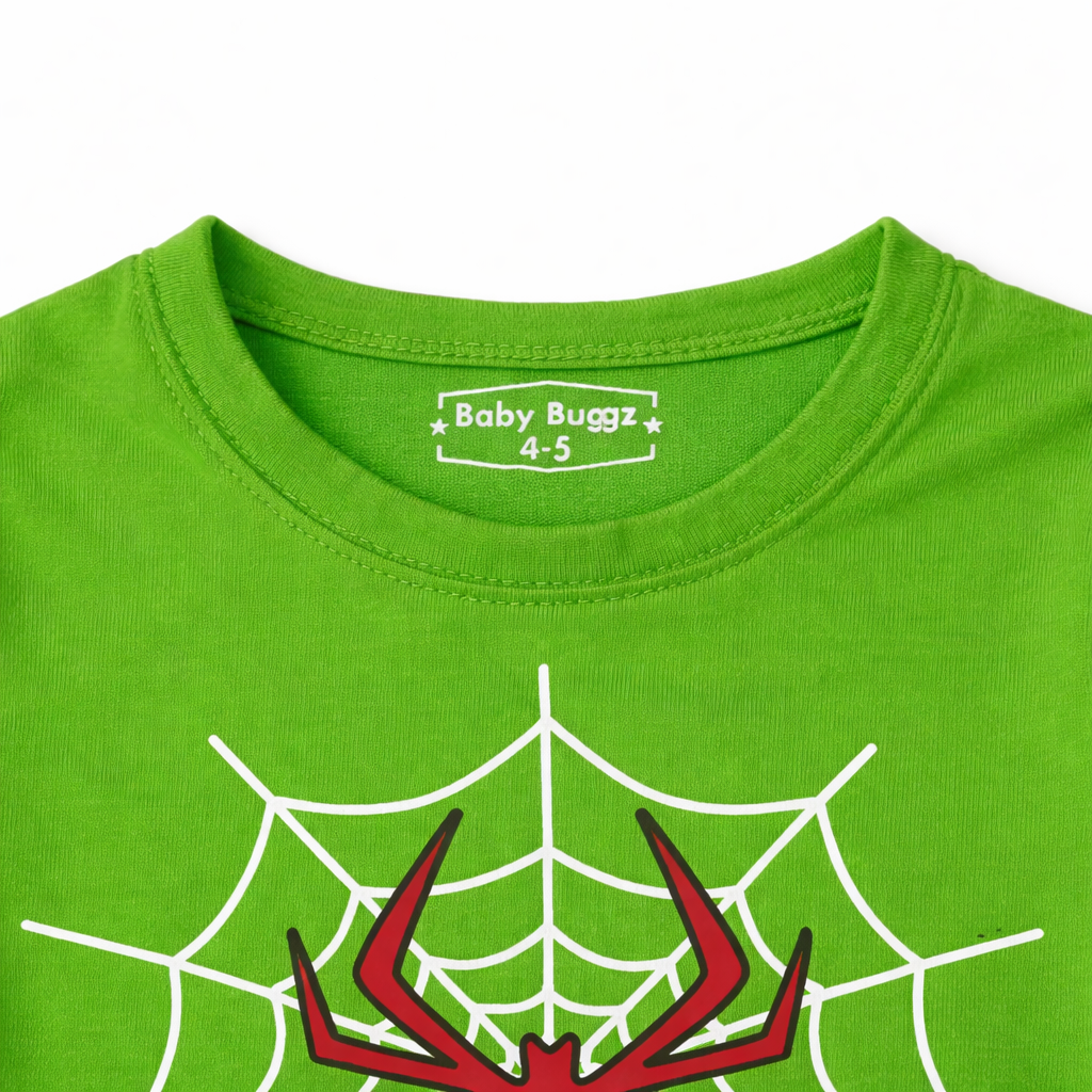 Parrot Green Spiderweb Summer Coord Set (2-Piece)