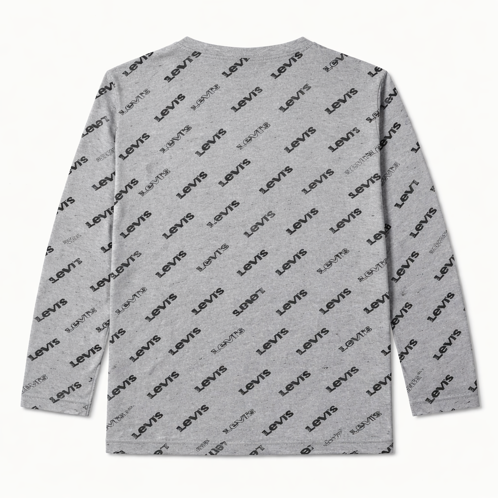 Grey Levi’s Print Full Sleeves T‑Shirt - Lil' Cubs