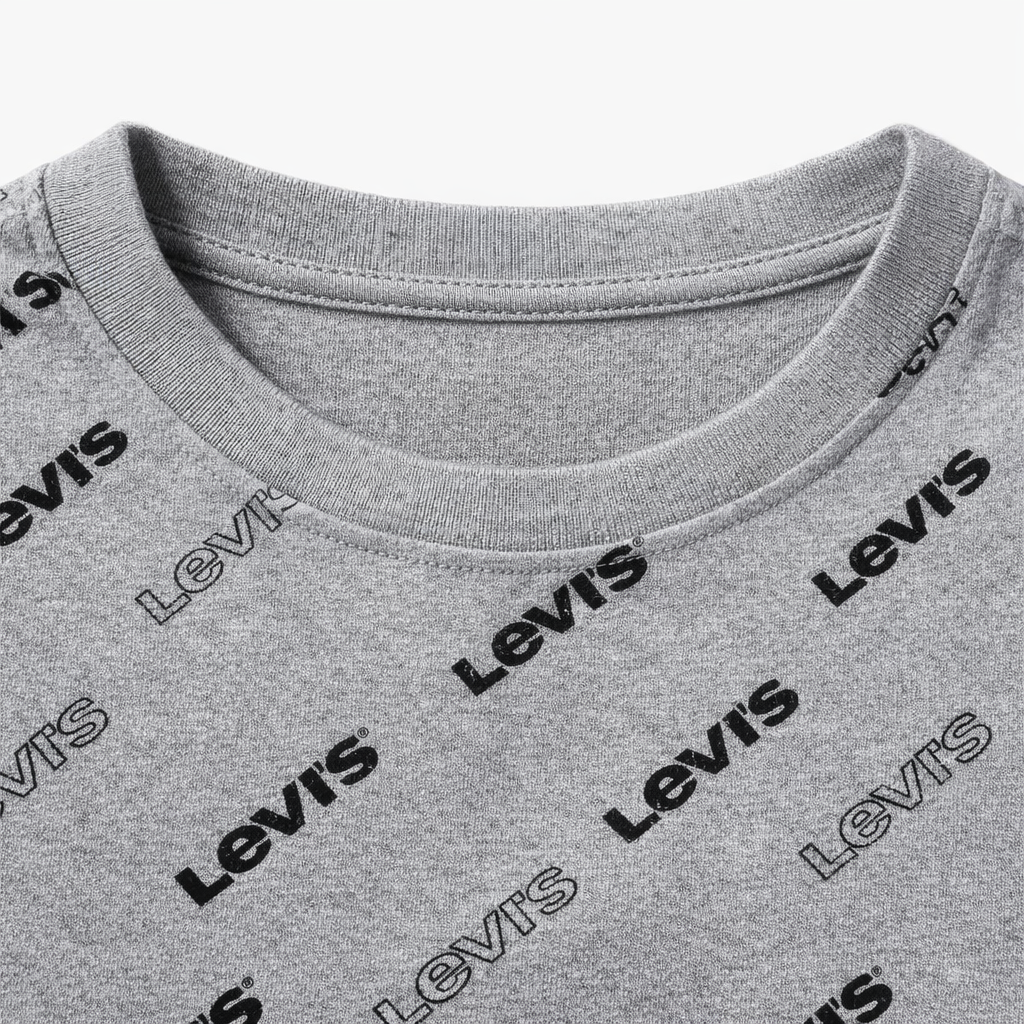 Grey Levi’s Print Full Sleeves T‑Shirt - Lil' Cubs