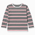 Multi-Color Striped Full Sleeves White T‑Shirt - Lil' Cubs
