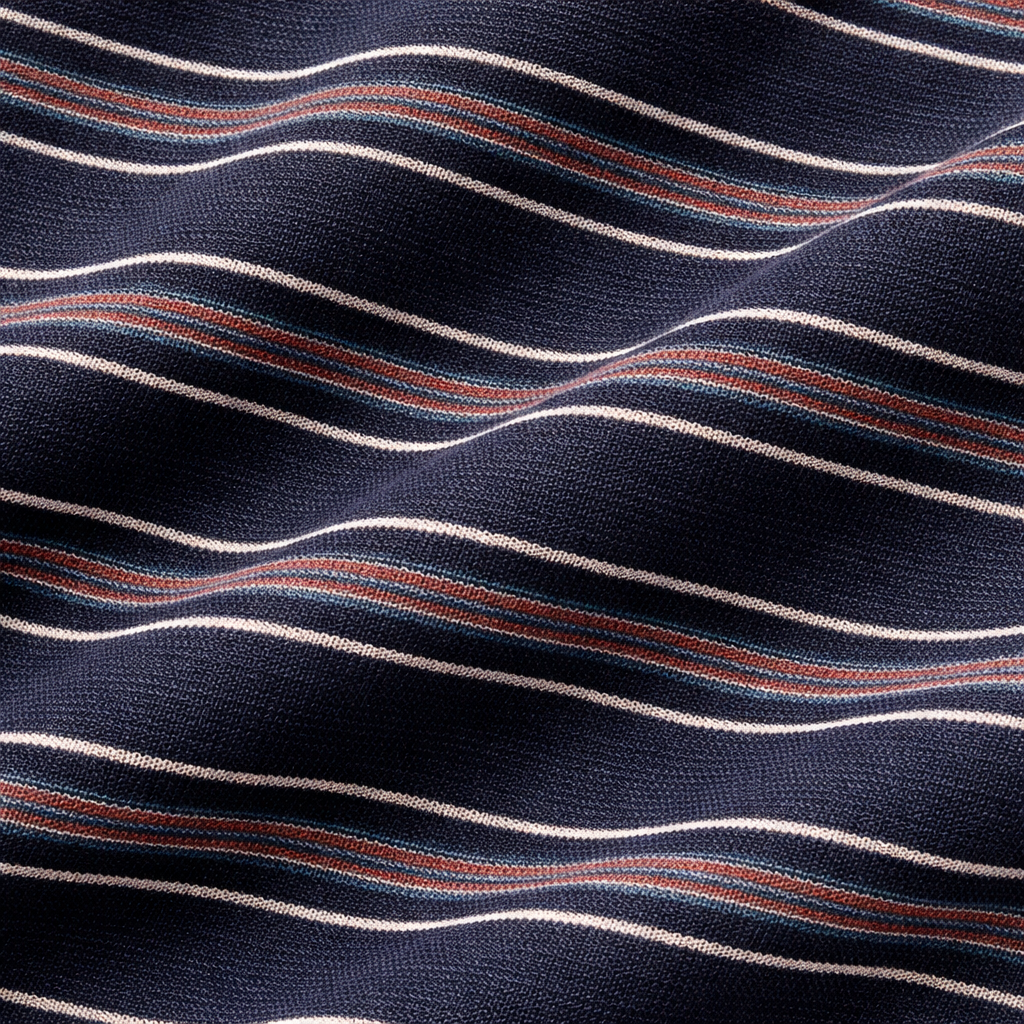 Multi-Color Striped Full Sleeves Navy Blue T‑Shirt