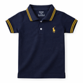 Navy Blue Polo T-shirt with Gold Lining - Lil' Cubs