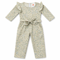 Light green floral girls' jumpsuit by lilcubspk, featuring a stylish jump dress design with colorful flower patterns.