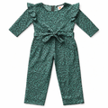 Girls Green Leopard Jumpsuits - Lil' Cubs