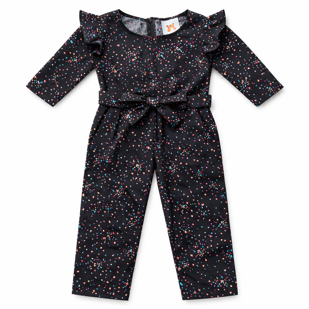 Girls Black Celebration Jumpsuits