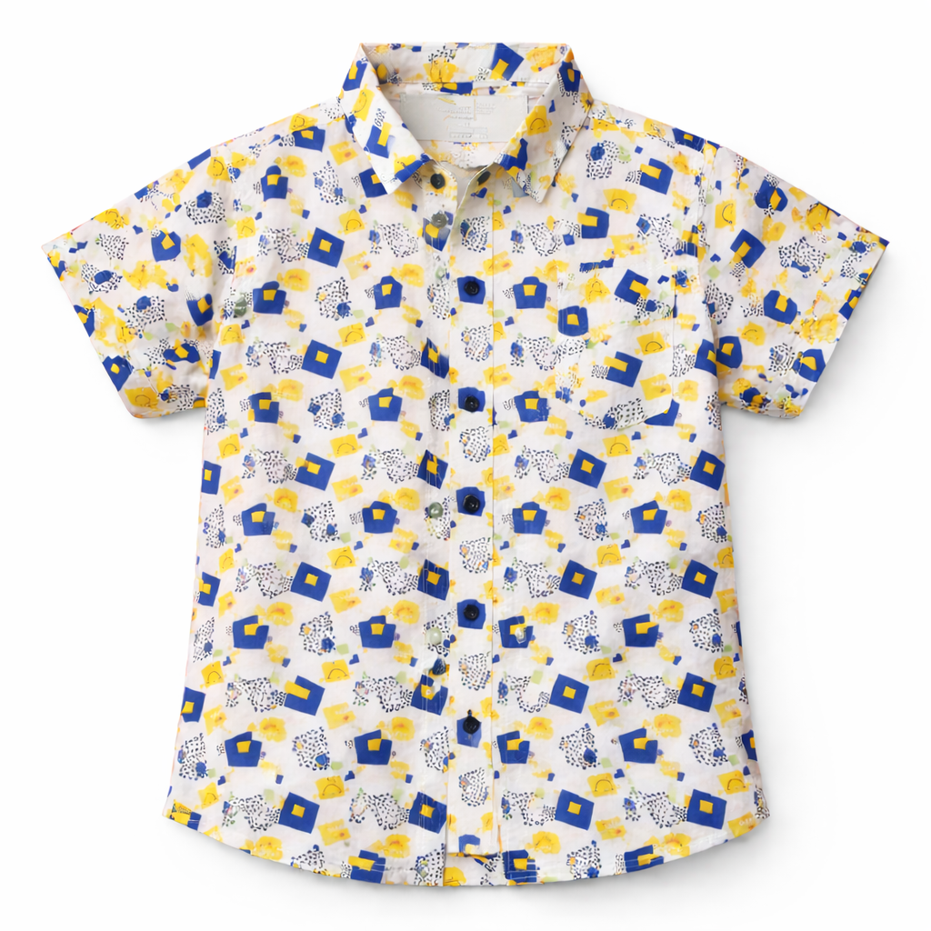 White Smile Casual Shirt with Super Heros Print T-Shirt - Lil' Cubs