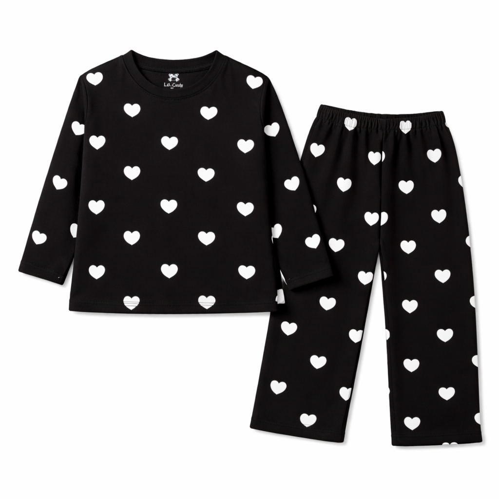 Heart Black Summer Coord Set (2-Piece)