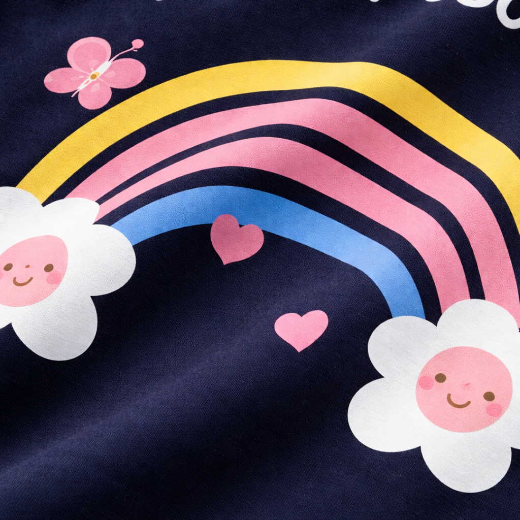 Rainbow Navy Blue Summer Coord Set (2-Piece) - Lil' Cubs