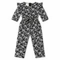 Girls black flower jumpsuit by lilcubspk, featuring a stylish jump dress design with floral patterns and comfortable fit.