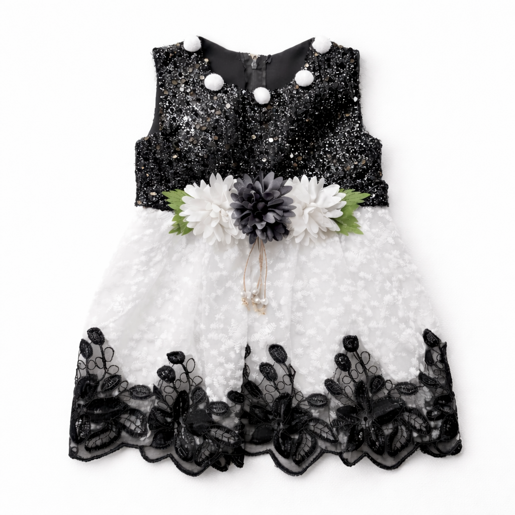 Baby Girl Black & White Frock