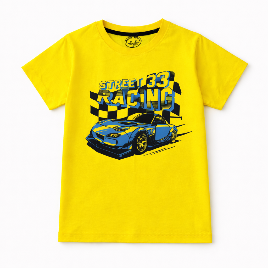 Yellow Racing Car Summer Coord Set (2-Piece)
