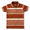 Brown Polo with White Striped T-Shirt - Lil' Cubs