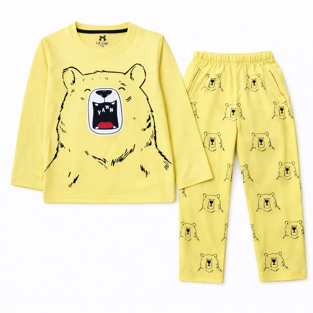 Mellow Lemon Bear Summer Coord Set (2-Piece) - Lil' Cubs