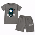 Charcoal Grey Doraemon Summer Coord Set (2-Piece) - Lil' Cubs