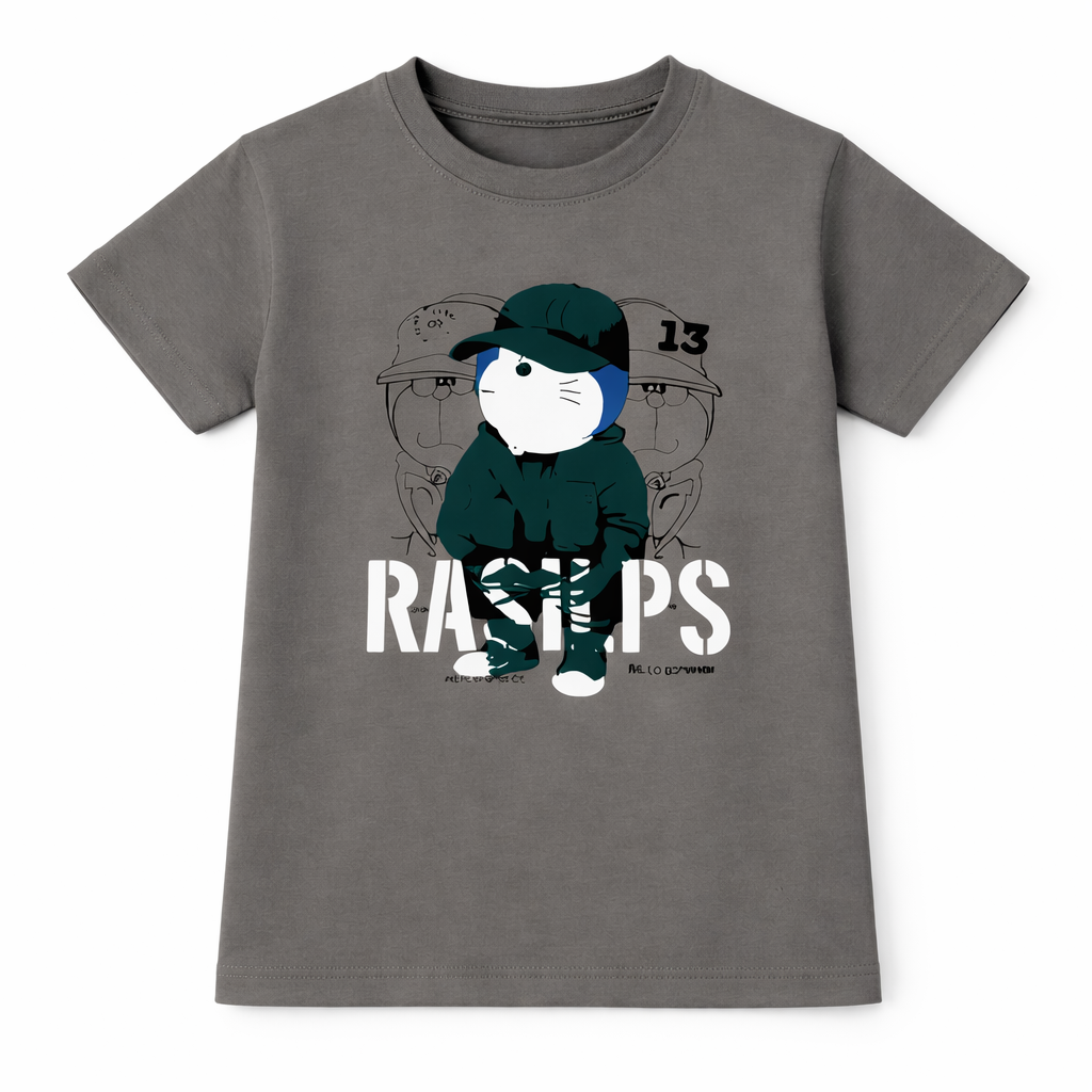 Charcoal Grey Doraemon Summer Coord Set (2-Piece)