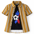Dark Gold Lining Casual Shirt with Football Print T-Shirt - Lil' Cubs