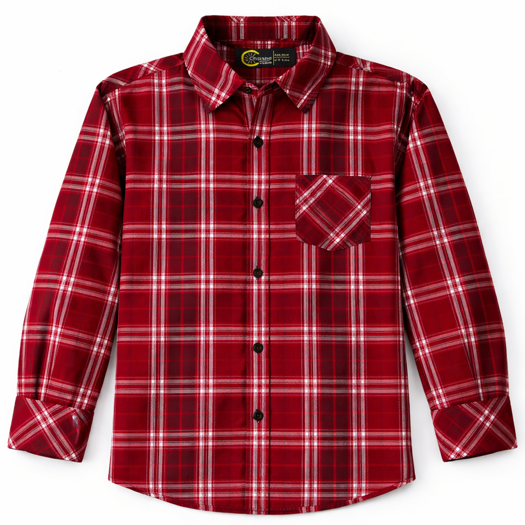 Red Checked Casual Shirt with Spiderman Print T-Shirt