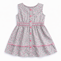 Grey frock with pink floral print from lilcubspk, featuring a two-piece design perfect for casual or special occasions.