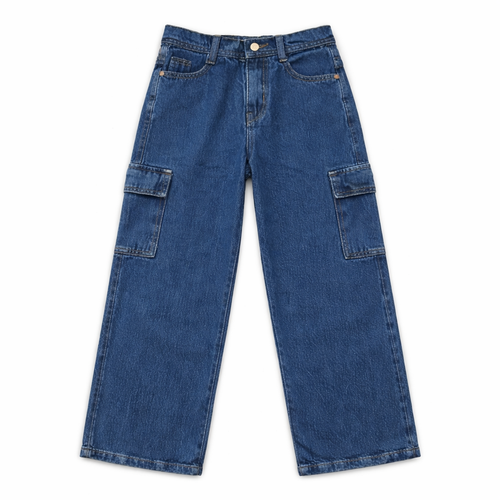 Boys Blue 6 Pocket (Cargo) Baggy Denim Jeans - Lil' Cubs