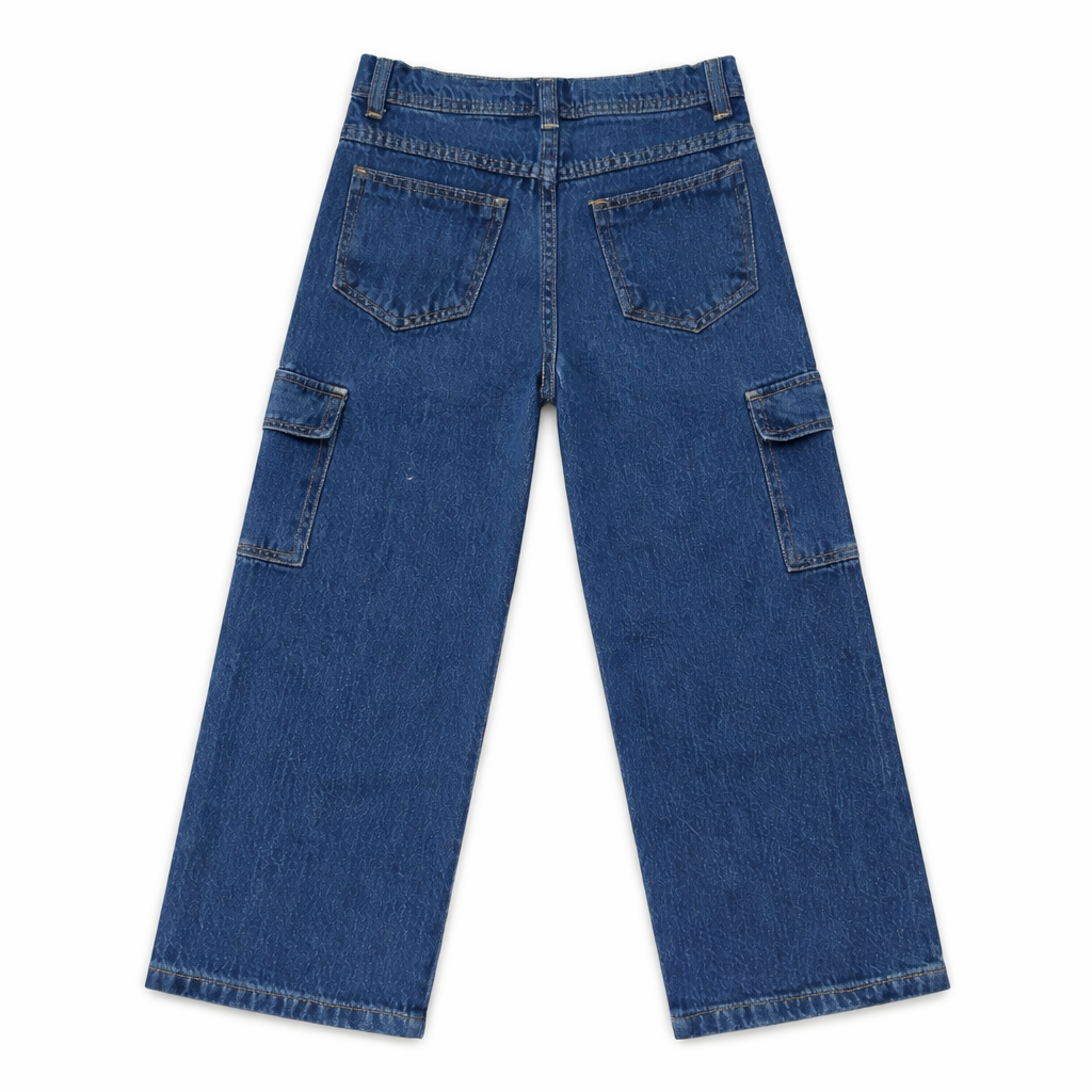 Boys Blue 6 Pocket (Cargo) Baggy Denim Jeans - Lil' Cubs