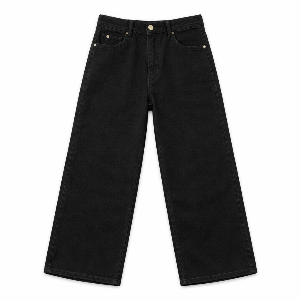 Boys Black Baggy Denim Jeans - Lil' Cubs