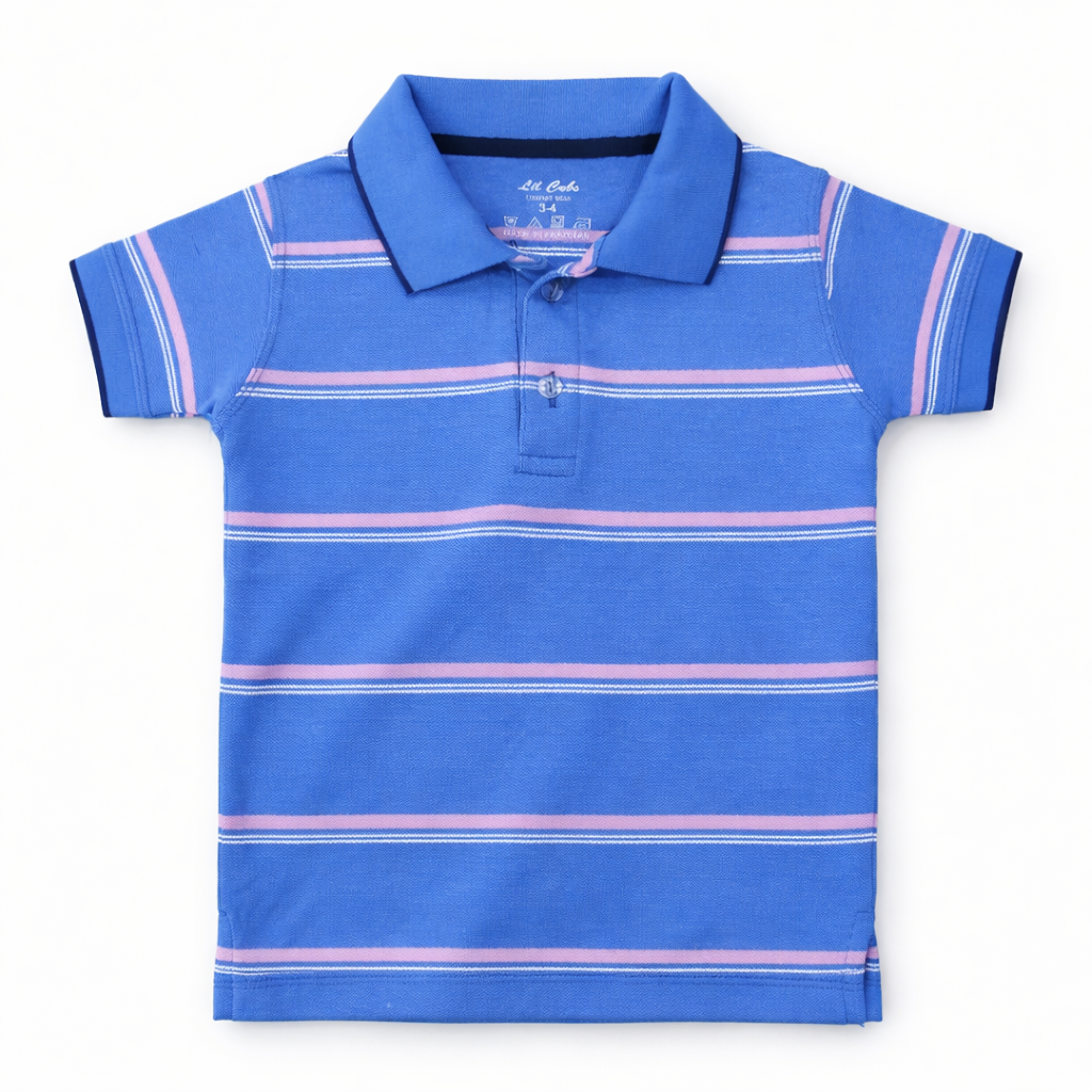 Sky Blue Striped T-Shirt - Lil' Cubs