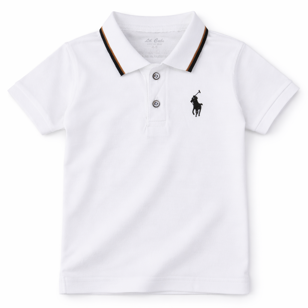 White Polo T-Shirt - Lil' Cubs