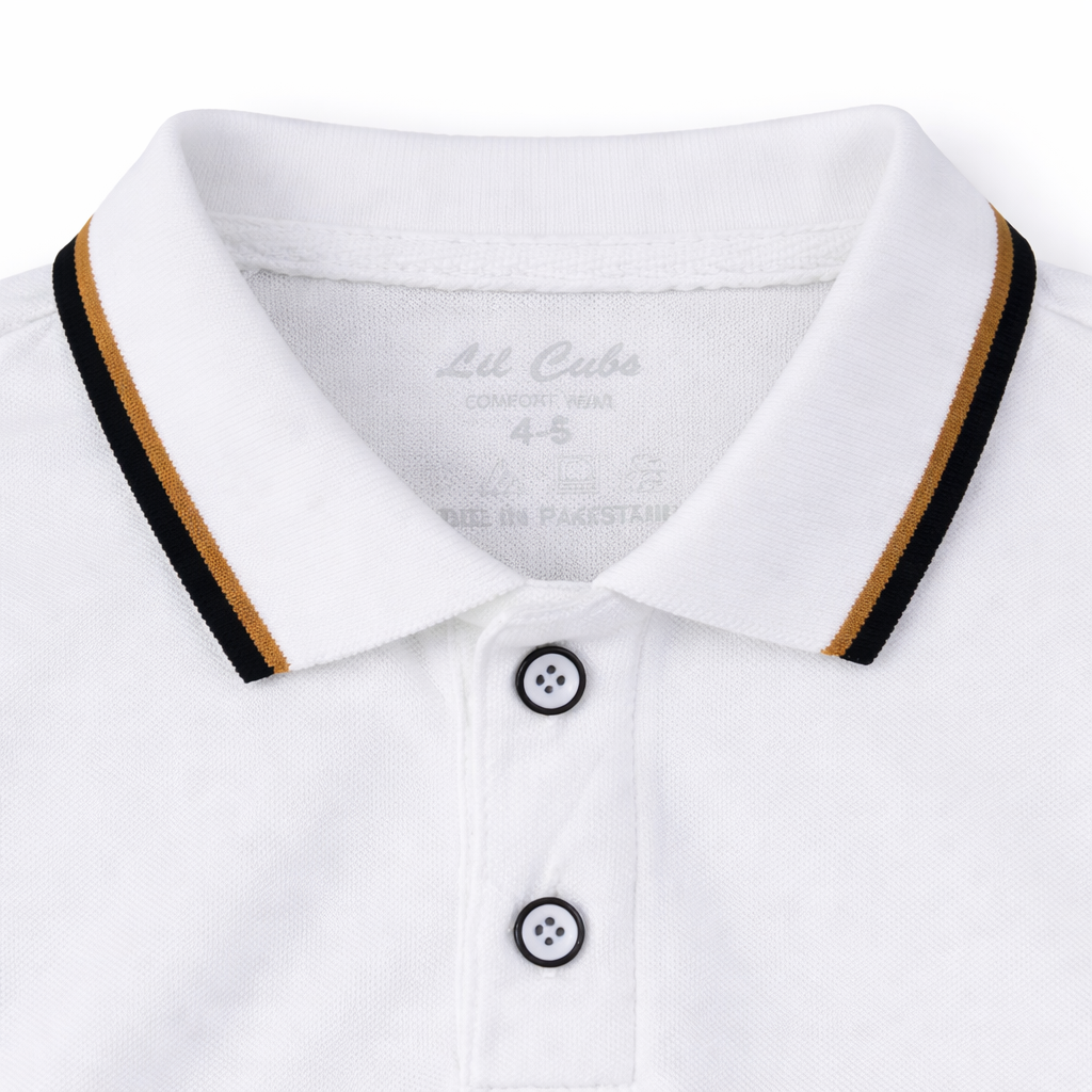 White Polo T-Shirt - Lil' Cubs