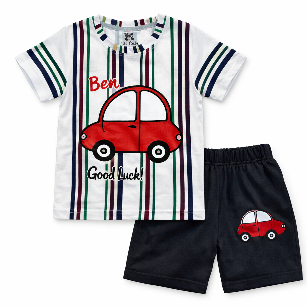 Red Car Summer Coord Set (2-Piece)