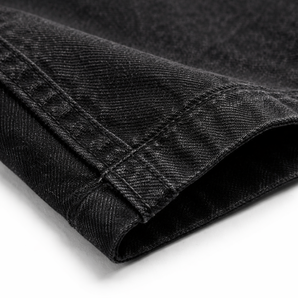 Black Cargo Baggy Denim Jeans (6 Pockets)