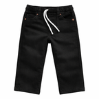 Boys Jet Black Elastic Denim Jeans - Lil' Cubs