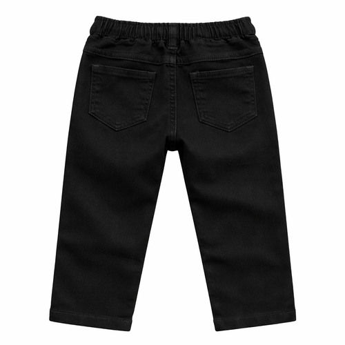 Boys Jet Black Elastic Denim Jeans - Lil' Cubs