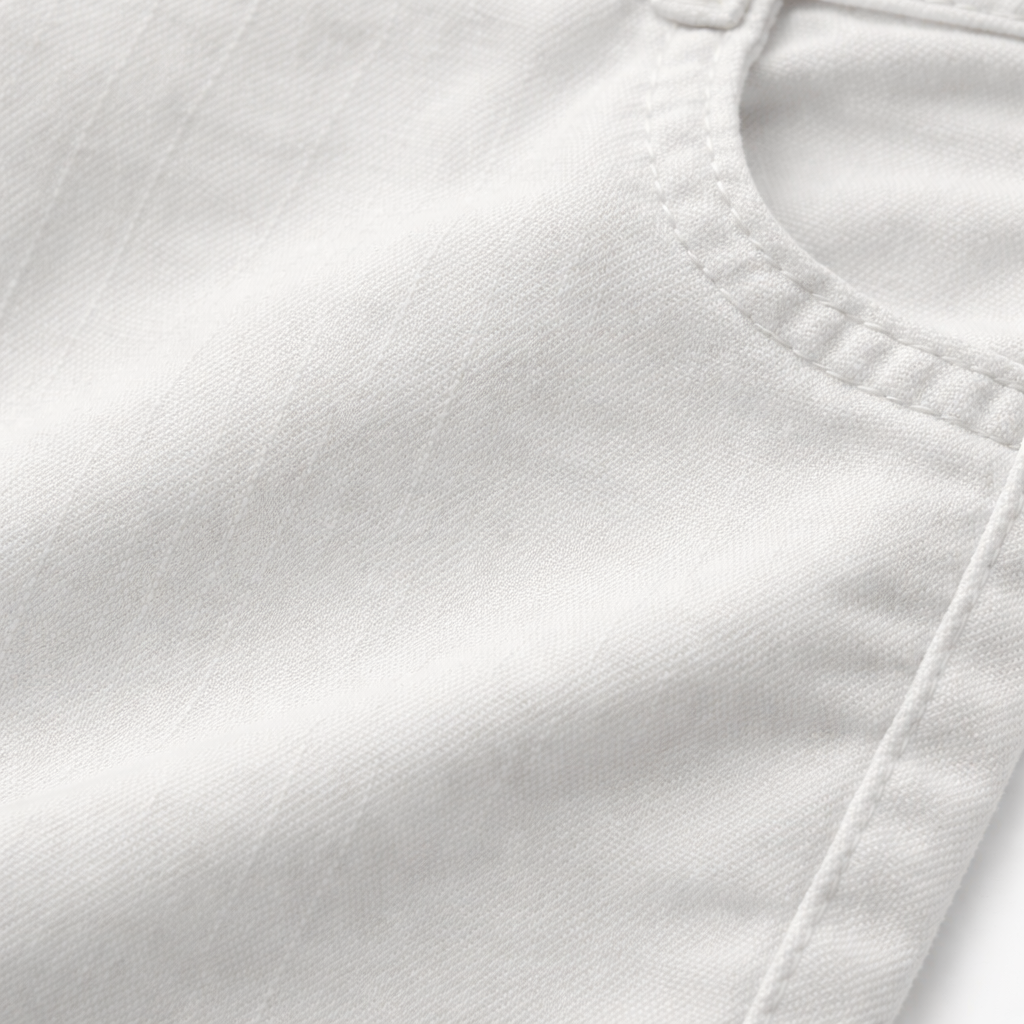 Girls Pure White Button Denim Jeans