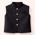 Boys Black Cotton Waistcoat - Lil' Cubs