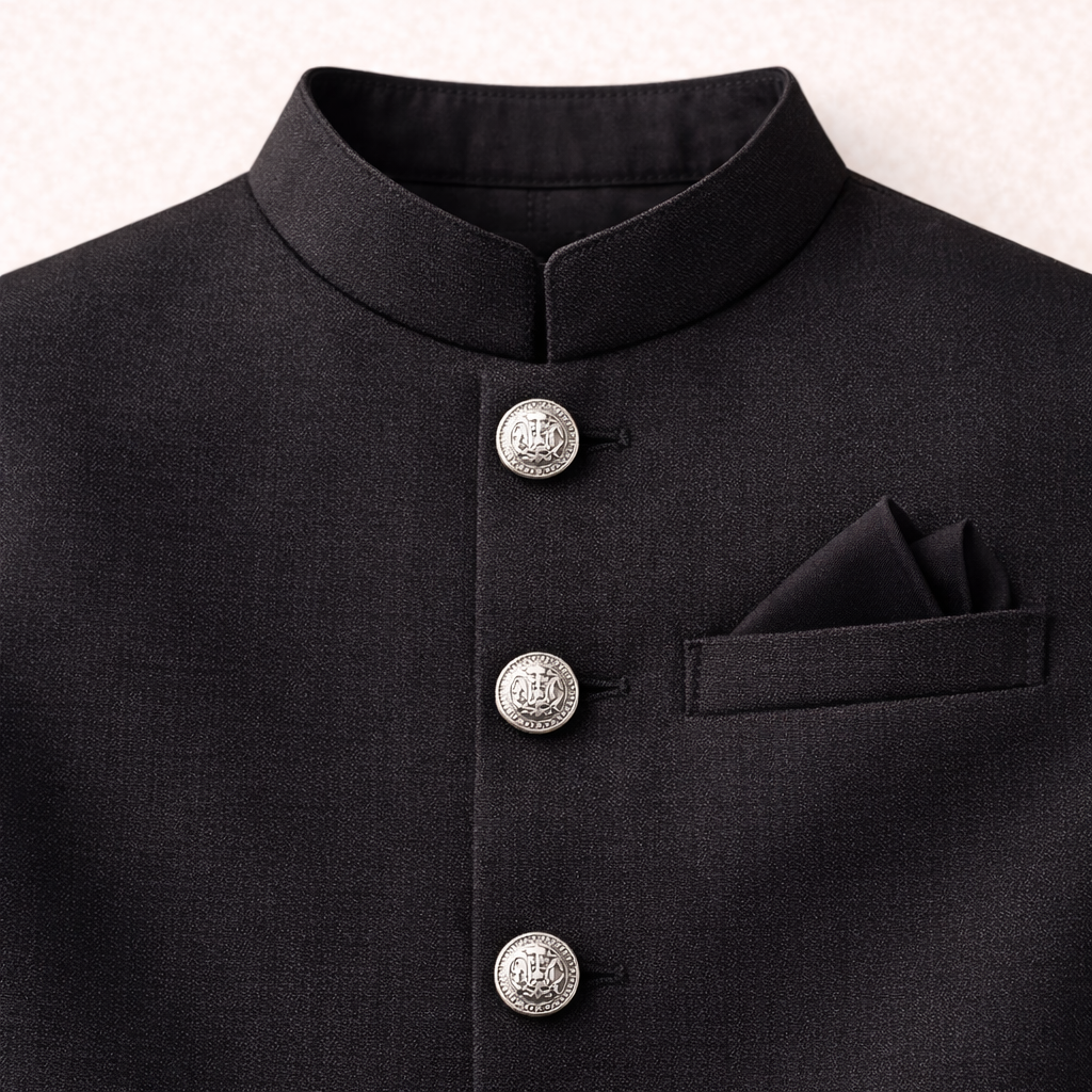 Boys Black Cotton Waistcoat