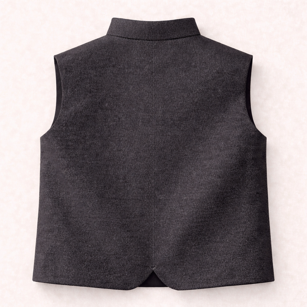 Boys Grey Cotton Waistcoat