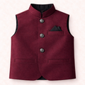 Boys Maroon Cotton Waistcoat - Lil' Cubs